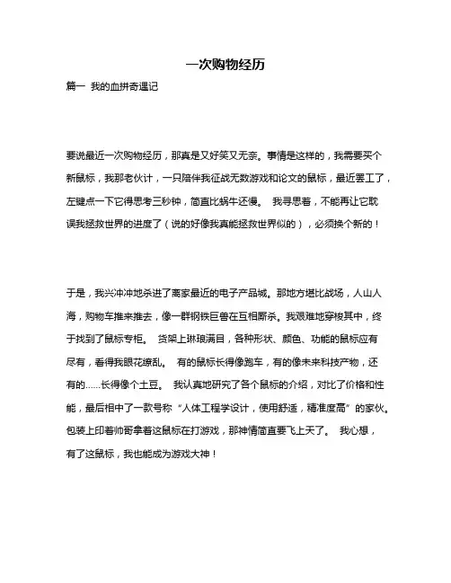 作文《一次购物经历》