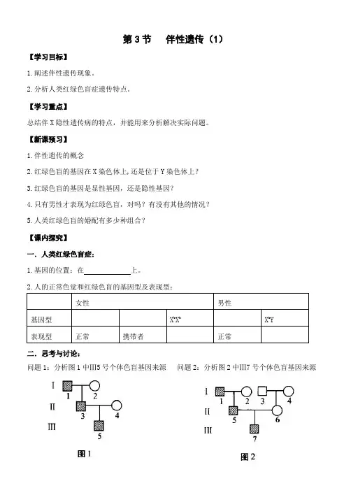第3节伴性遗传学案