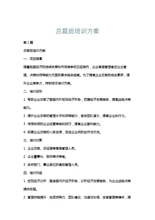 总裁班培训方案