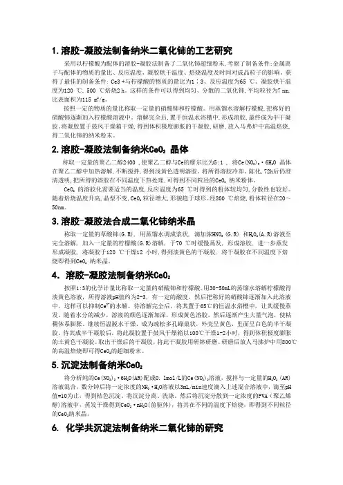 纳米二氧化铈的制备