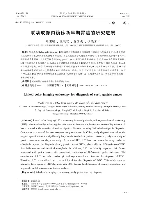 联动成像内镜诊断早期胃癌的研究进展