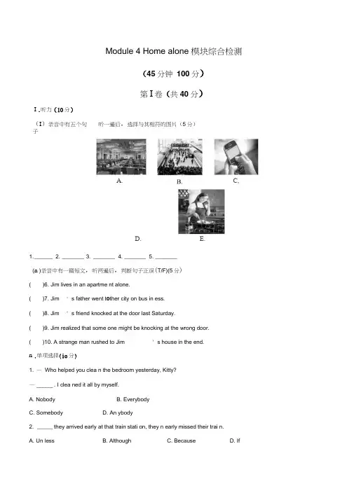 外研版英语九年级上册Module4Homealone模块综合检测(有听力文稿、答案含解析)
