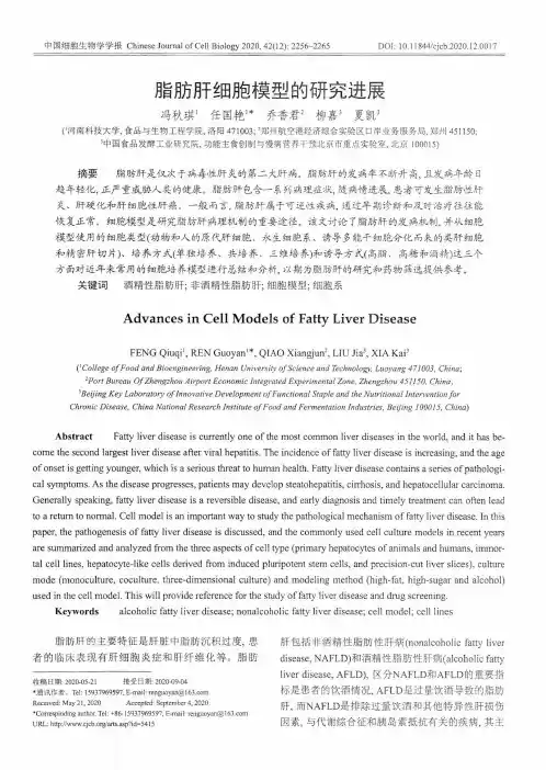 脂肪肝细胞模型的研究进展