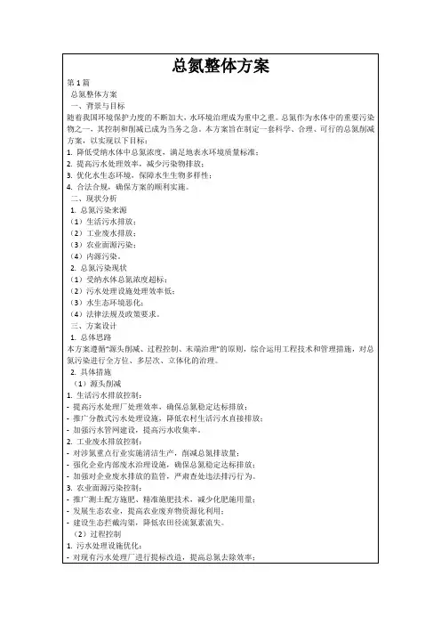 总氮整体方案