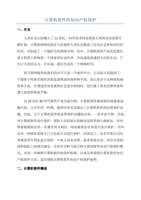 计算机软件的知识产权保护