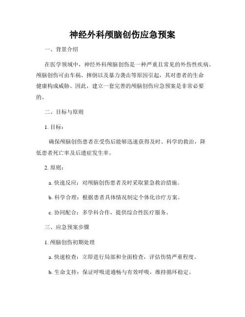 神经外科颅脑创伤应急预案