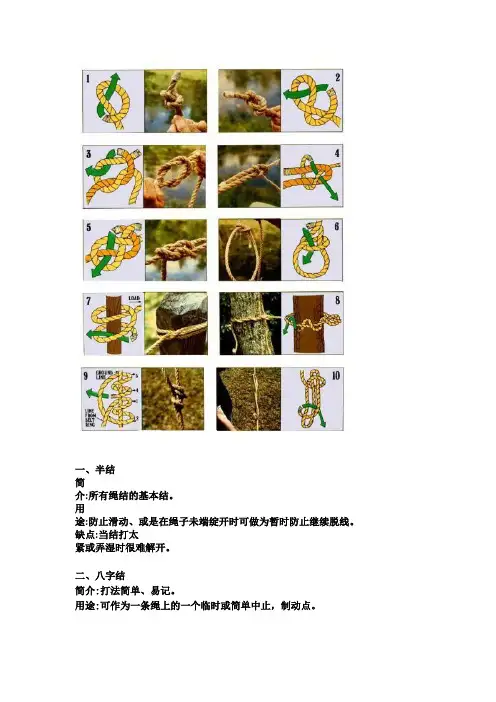绳子打结方法