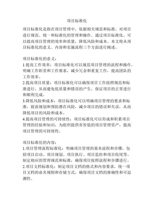 项目标准化