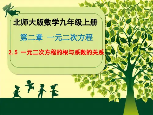 北师大版数学九年级上册：一元二次方程的根与系数的关系课件