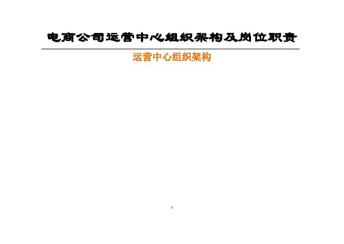 电商公司运营部企业组织结构及岗位职责