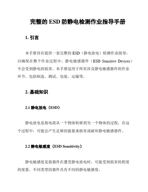 完整的ESD防静电检测作业指导手册