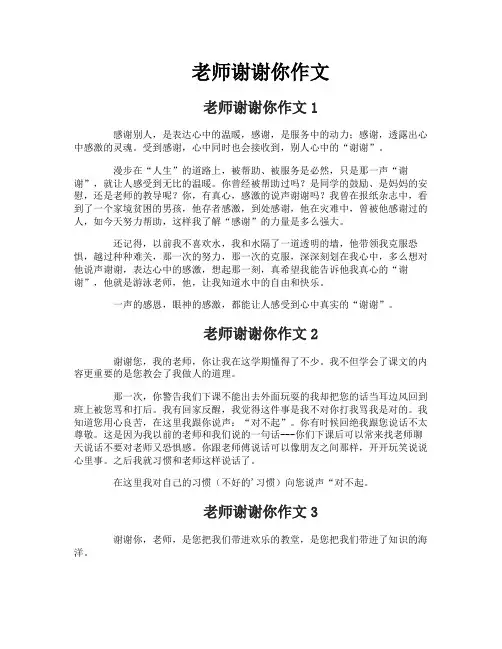 老师谢谢你作文