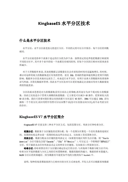 KingbaseES数据库水平分区技术—人大金仓