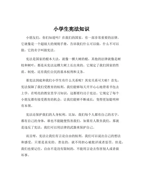 小学生宪法知识