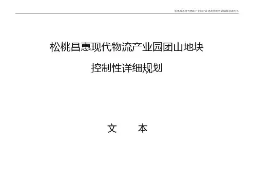 《松桃昌惠现代物流产业园团山地块控制性详细规划》