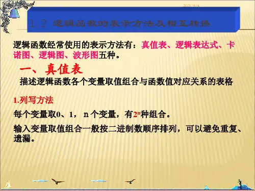 数字电路1.2逻辑函数的表示方法