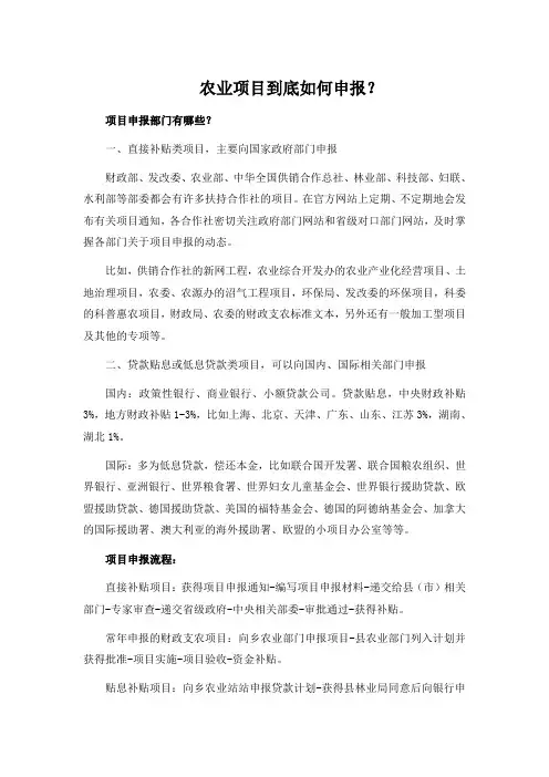 农业项目如何申报