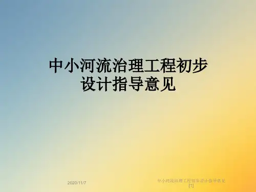 中小河流治理工程初步设计指导意见[1]