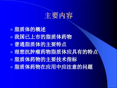 脂质体递药技术与应用