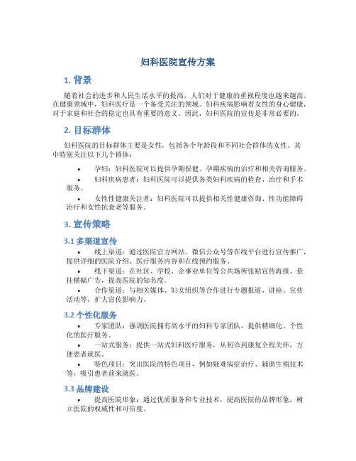 妇科医院宣传方案