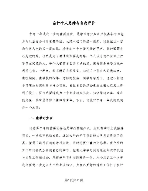 会计个人总结与自我评价(6篇)