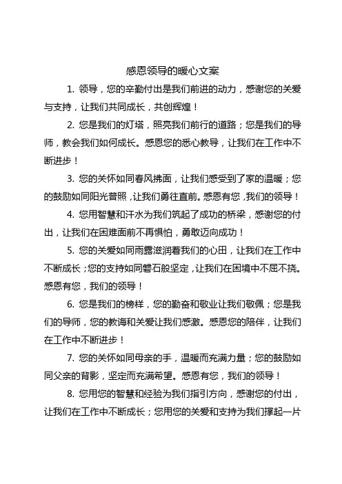 感恩领导的暖心文案