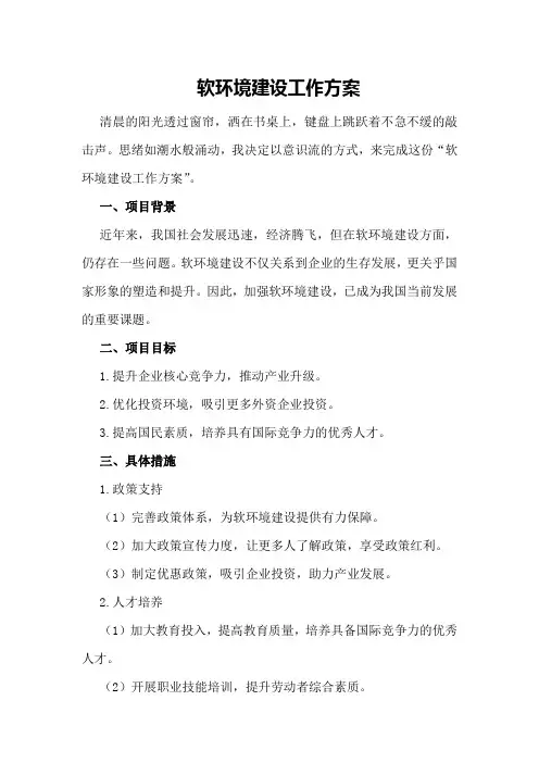 软环境建设工作方案