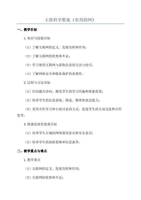 大班科学教案《有用的网》
