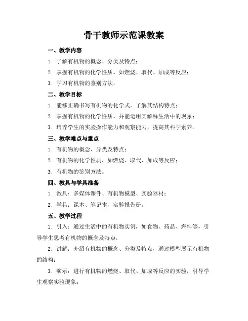 骨干教师示范课教案
