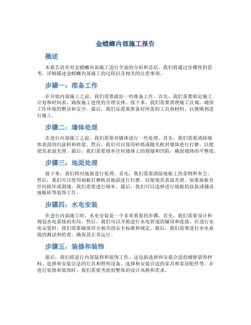 金螳螂内部施工报告