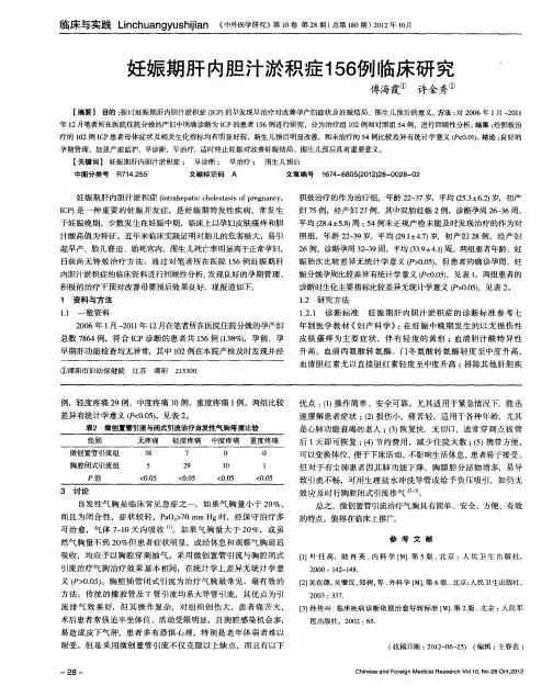 妊娠期肝内胆汁淤积症156例临床研究