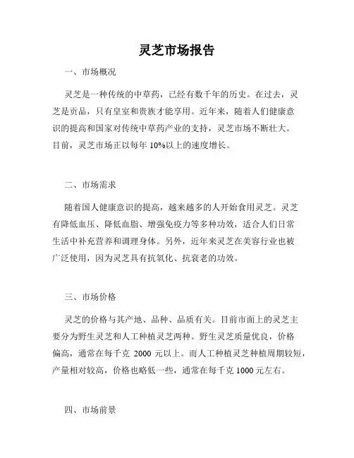 灵芝市场报告