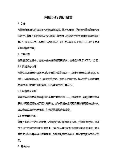 网络运行调研报告