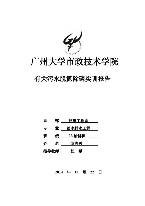 污水处理A2O培训报告