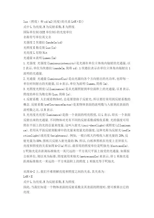 照度和亮度的关系