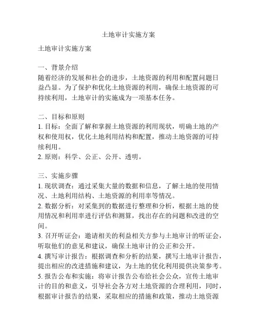 土地审计实施方案