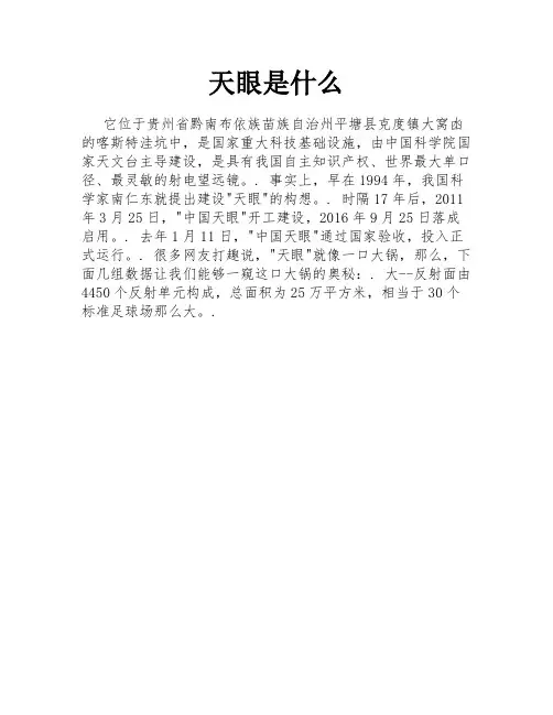 天眼是什么