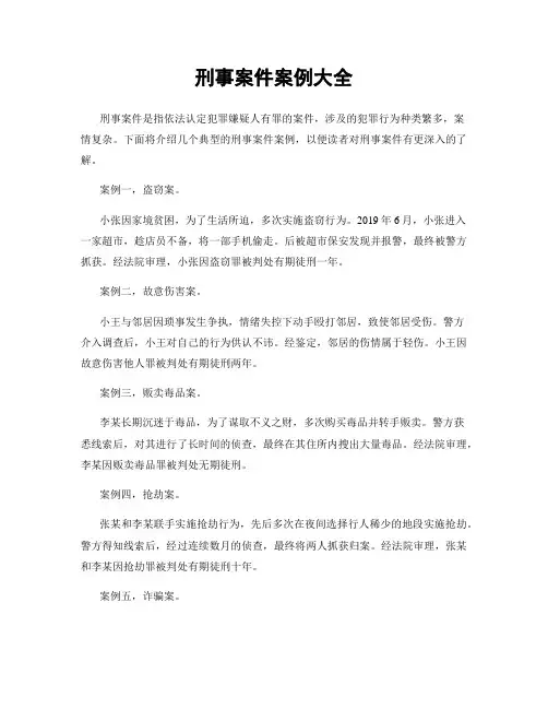 刑事案件案例大全