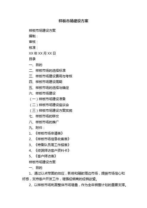 样板市场建设方案