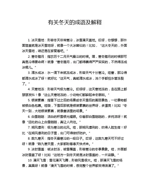 有关冬天的成语及解释