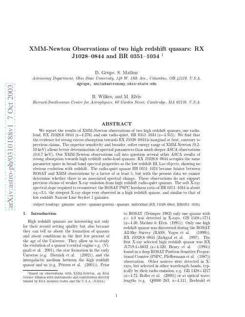 MM-Newton Observations of two high redshift quasars RX J1028-0844 and BR 0351-1034