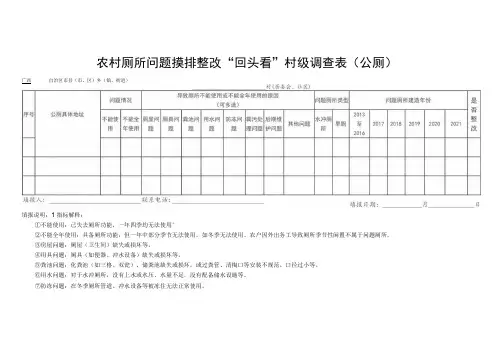 农村厕所问题摸排整改“回头看”村级调查表(公厕)