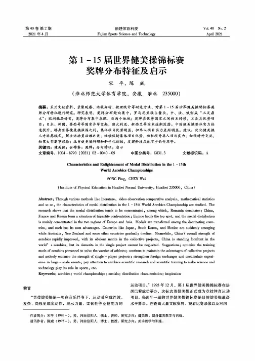 第1-15届世界健美操锦标赛奖牌分布特征及启示