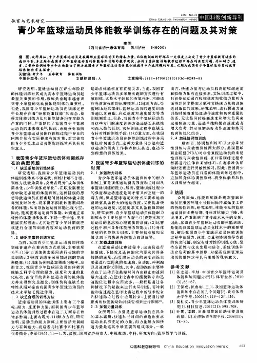 青少年篮球运动员体能教学训练存在的问题及其对策