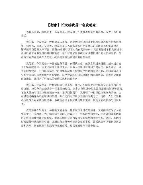 【想象】长大后我是一名发明家