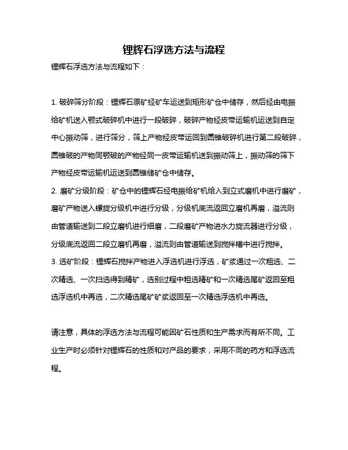 锂辉石浮选方法与流程