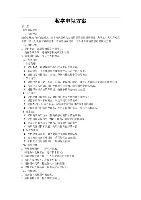 数字电视方案