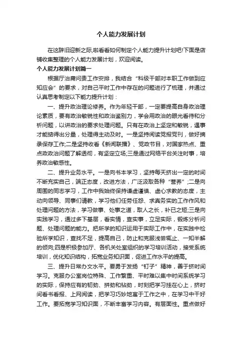 个人能力发展计划