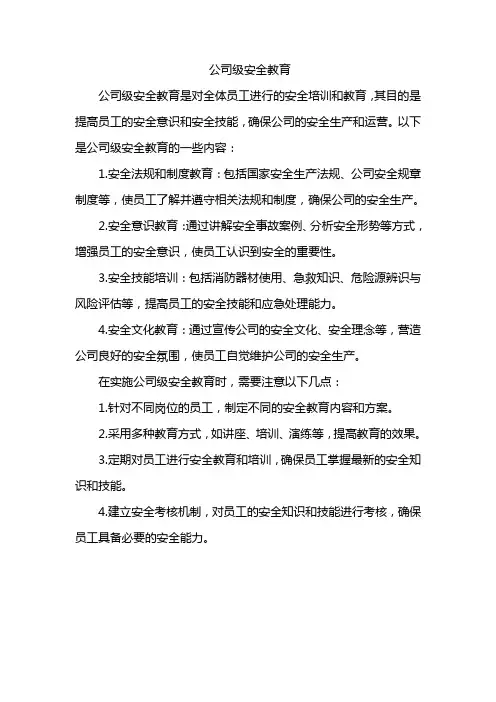 公司级安全教育