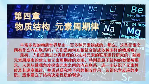 高一化学《第四章第一节原子结构与元素周期表2---碱金属元素》
